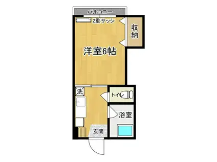 コーポ・エスポアール(1K/3階)の間取り写真