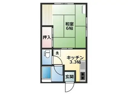 チェックメイト(1K/2階)の間取り写真