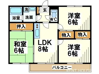 メゾンベルアネックス(3LDK/4階)の間取り写真