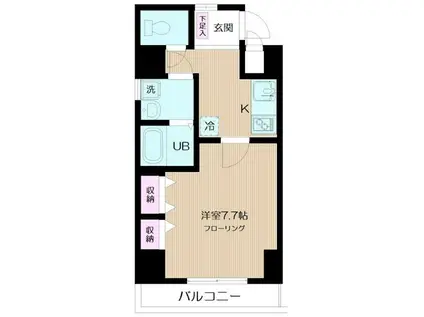 ラウレアビレッジ(1K/5階)の間取り写真