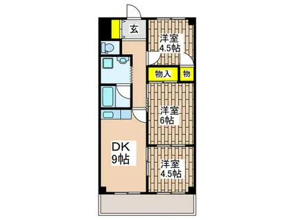 ユウキチビルパート5(3DK/4階)の間取り写真