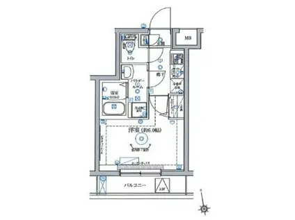 RELUXIA品川東大井(1K/2階)の間取り写真