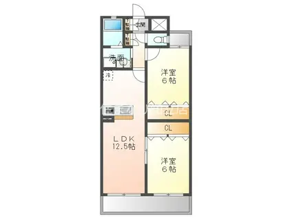 FRESCO SECOND(2LDK/1階)の間取り写真