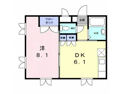 ツインパレスさくら台 サウス(1DK/1階)の間取り写真