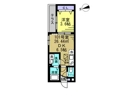 VILLAGE LUMINOUS(1DK/3階)の間取り写真