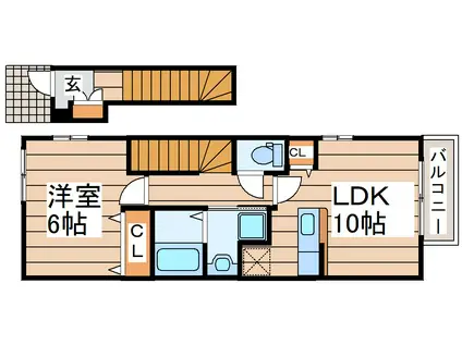 アイリスKT(1LDK/2階)の間取り写真