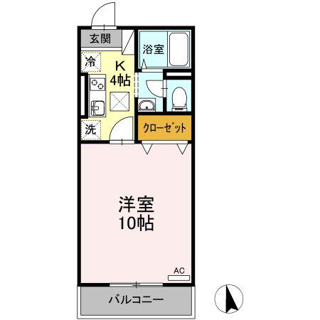 アイコート(1K/1階)の間取り写真