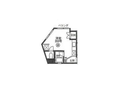 永山ビル(ワンルーム/2階)の間取り写真