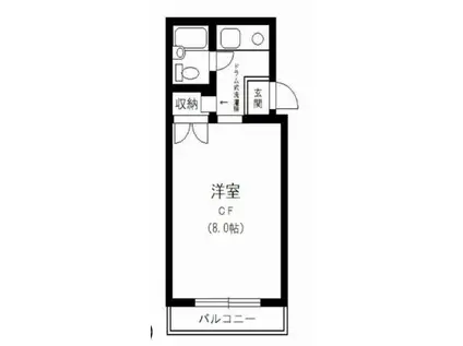 パールハイツ(ワンルーム/3階)の間取り写真