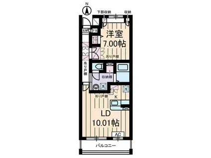 ロイヤルヒルズ浦和(1LDK/5階)の間取り写真
