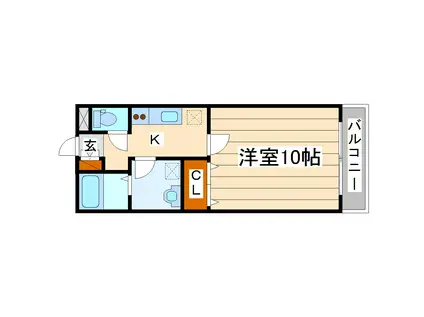 ドミトーレ6-4(1K/1階)の間取り写真