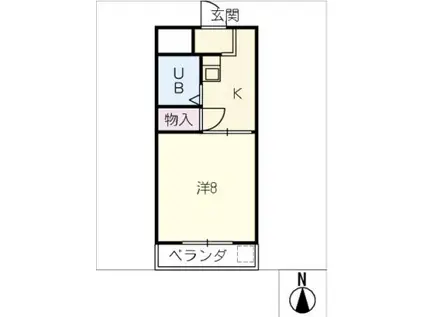 エクセル羽黒(1K/2階)の間取り写真