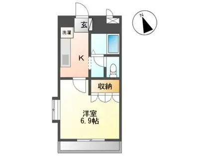 アーバンハウス柏森(1K/2階)の間取り写真