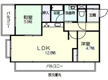 栂森マンション(2LDK/5階)の間取り写真