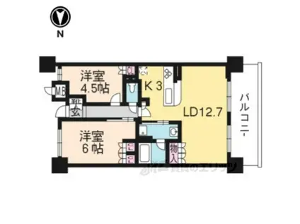 アークレジデンス中京四条大宮(2LDK/2階)の間取り写真