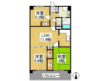 MACハイムアネックス(3LDK/3階)の間取り写真