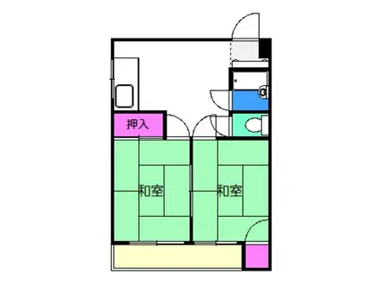 伸晃マンション(2DK/3階)の間取り写真