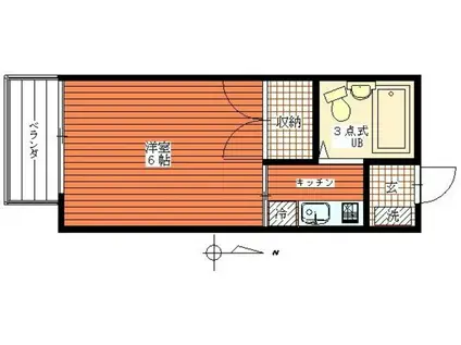 桑ハイツ(1K/2階)の間取り写真