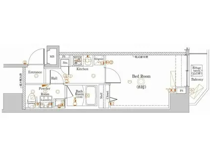 ラフィスタ板橋区役所前(1K/6階)の間取り写真
