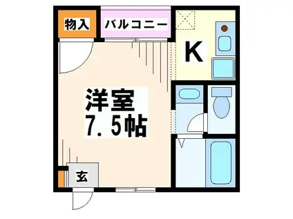 マンション松村(1K/2階)の間取り写真