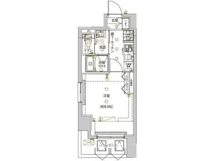 ユリカロゼ五反野III(1K/2階)の間取り写真