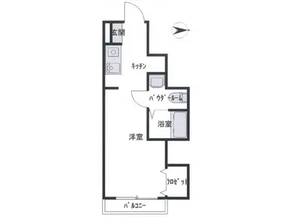 クレスト堀之内(ワンルーム/1階)の間取り写真