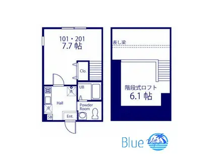 ハーミットクラブハウス鎌倉I(1K/1階)の間取り写真