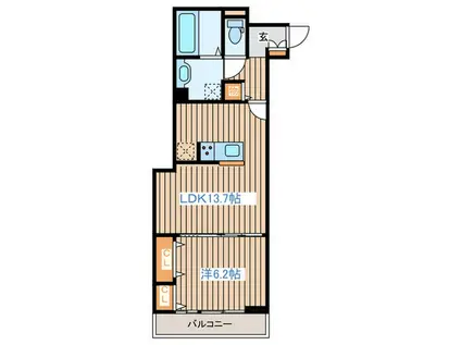 フェリシティ荒井(1LDK/3階)の間取り写真