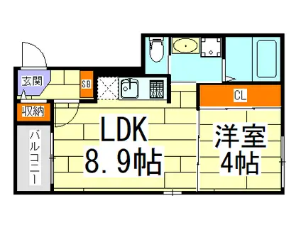 CEDAR HOUSE(1LDK/1階)の間取り写真
