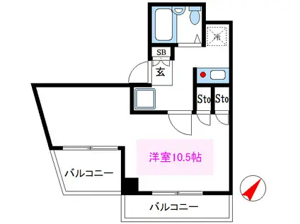 東名観光ビル(1K/4階)の間取り写真
