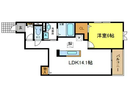 ビラ・アリエッタ(1LDK/1階)の間取り写真