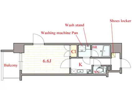 モノリス(1K/8階)の間取り写真