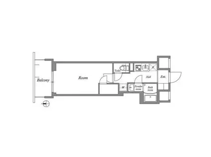 オーパスホームズ川口(1K/15階)の間取り写真