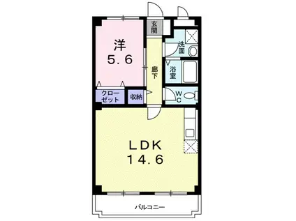 ステイツアルク(1LDK/4階)の間取り写真