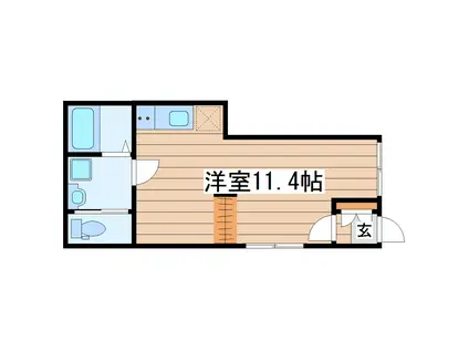 ポミエ富沢西(ワンルーム/1階)の間取り写真