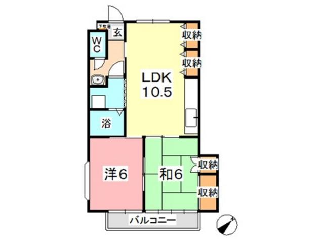 メゾン7110(2LDK/1階)の間取り写真