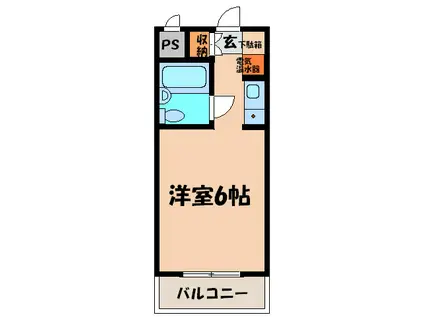 ギャザー24(ワンルーム/2階)の間取り写真