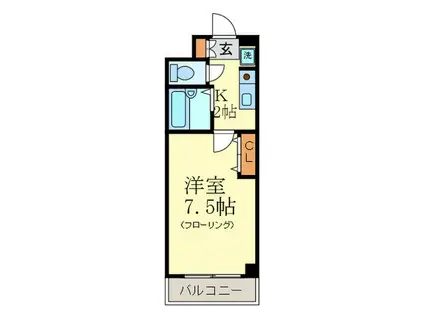 セゾン・ド・ヴィラ平尾(1K/11階)の間取り写真