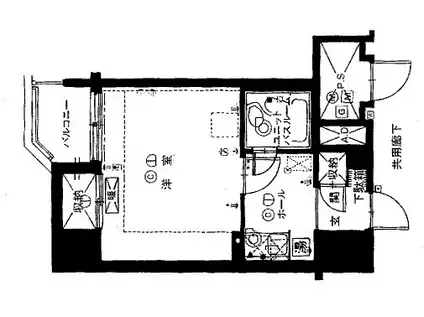 ファミール中の島(ワンルーム/6階)の間取り写真