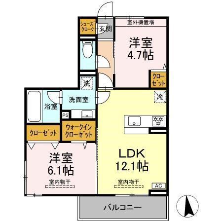 GARDEN蔵(2LDK/2階)の間取り写真