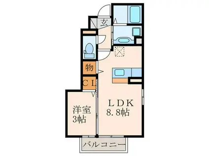 アッサンブレ S(1LDK/1階)の間取り写真