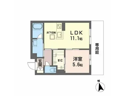 グランカルム足立(1LDK/2階)の間取り写真