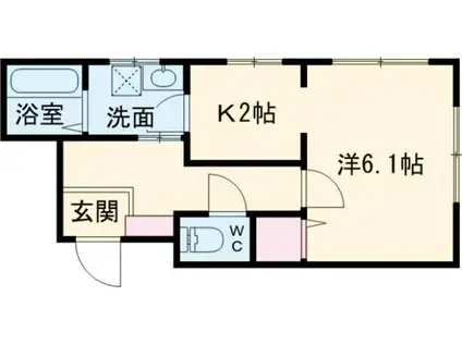 ファルダ不二ガ丘(ワンルーム/1階)の間取り写真