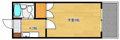 エステート平成(1K/3階)の間取り写真