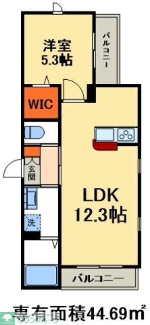 パレスINARI(1LDK/1階)の間取り写真