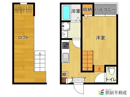 GROUND CHERRY(1K/2階)の間取り写真