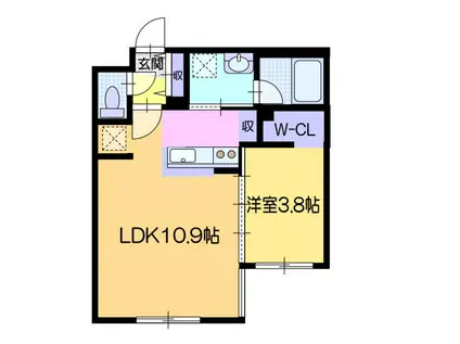 エンノレジデンスS8(1LDK/3階)の間取り写真