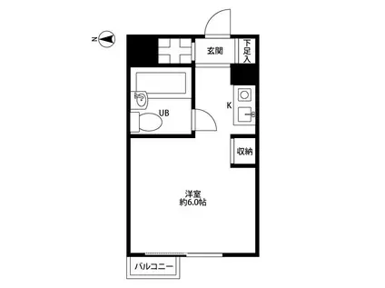 小机フラワーハイツ(ワンルーム/3階)の間取り写真