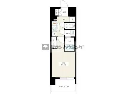 プレサンスジェネ浅草ウエスト(1K/3階)の間取り写真