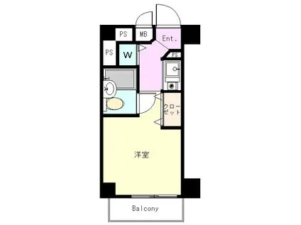 ヒルズ駒場東大前(ワンルーム/3階)の間取り写真